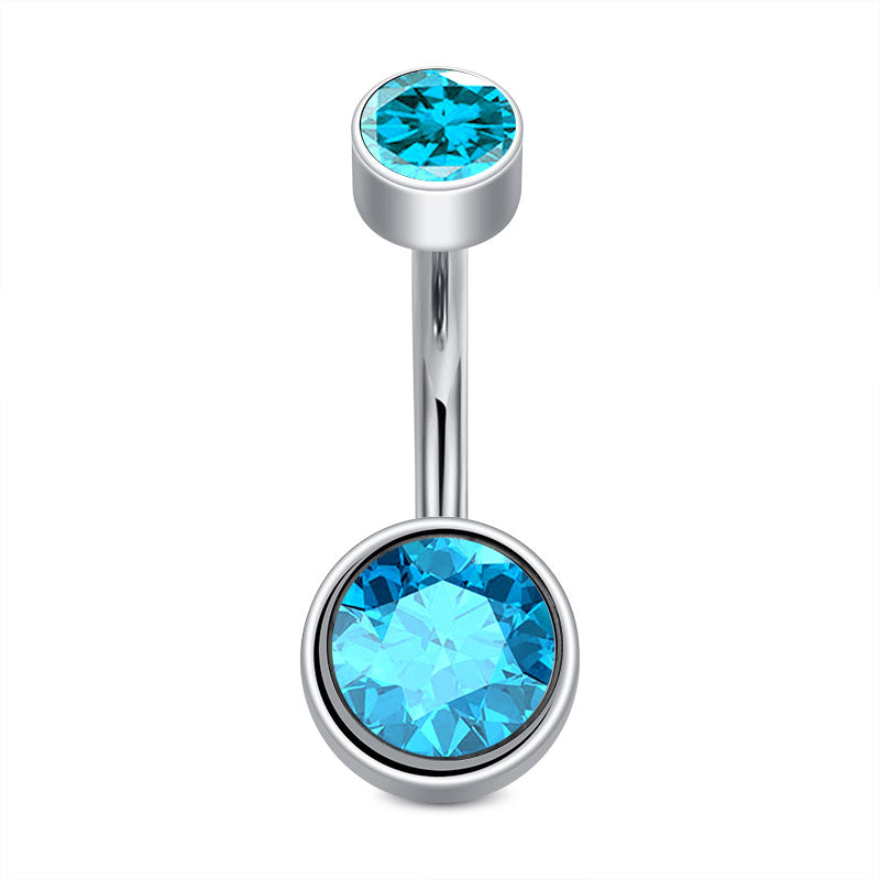 Blue CZ Belly Ring