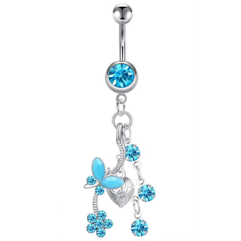 Style 2 Blue Butterfly Navel Ring