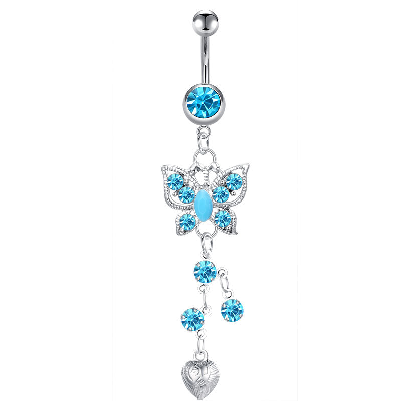 Style 1 Blue Butterfly Navel Ring