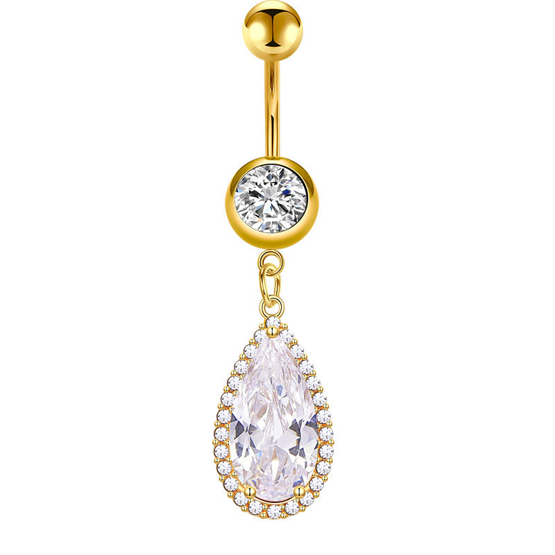 Gold Drop Pendant Belly Ring
