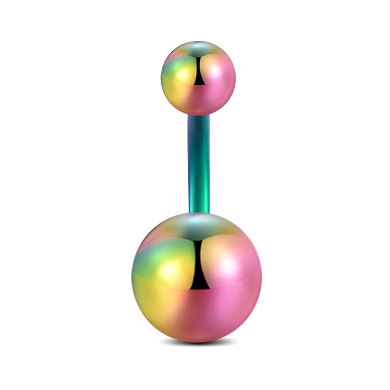 8mm Rainbow Belly Button Ring