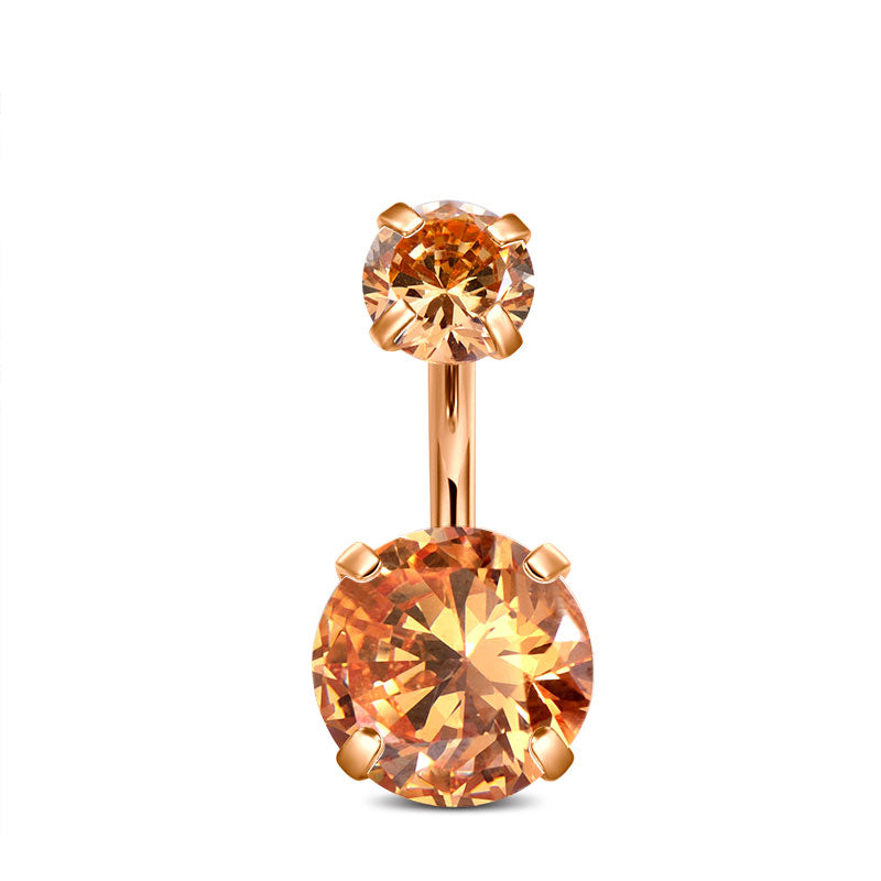 6MM Rose Gold Bar+Rose Gold CZ