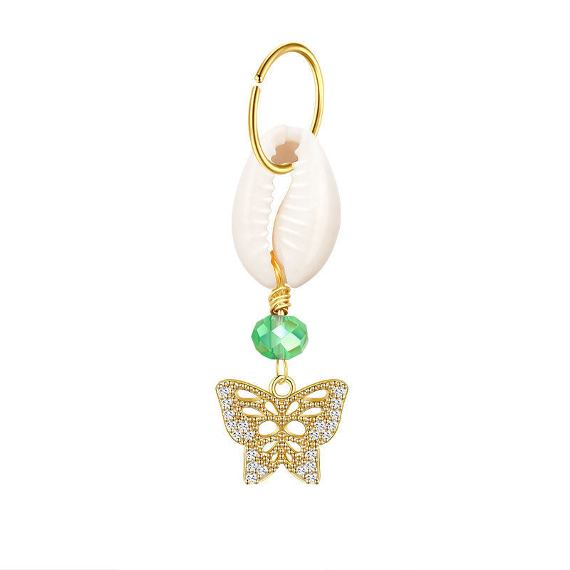 Gold Butterfly Belly Hoop Rings
