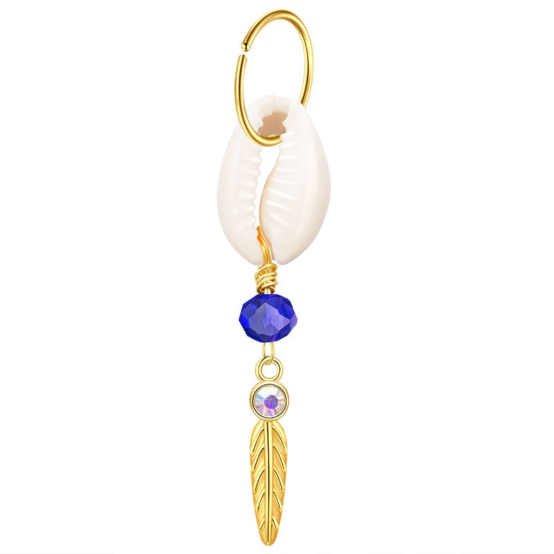 Gold Leaf Belly Hoop Rings