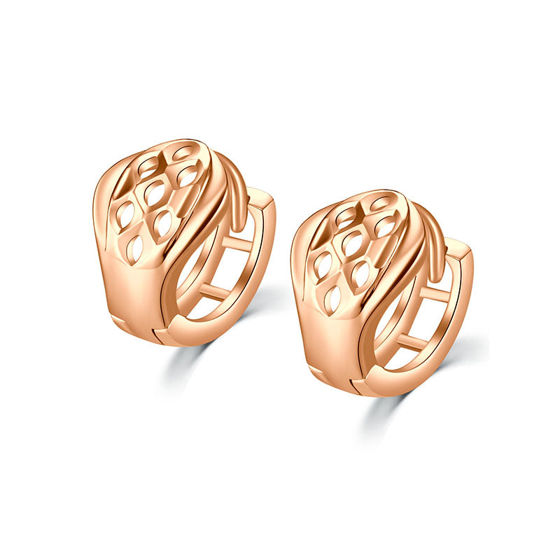 Hollow oval rose gold women earrings hoop