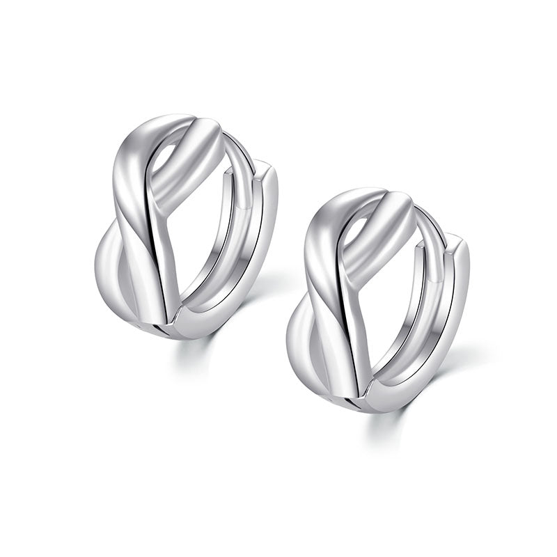Cross silver women earrings hoop