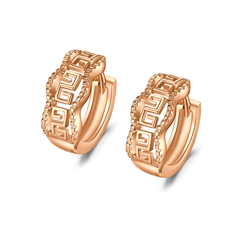 Hollow wave rose gold women earrings hoop