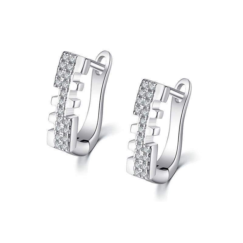 Hollow irregular silver women earrings hoop