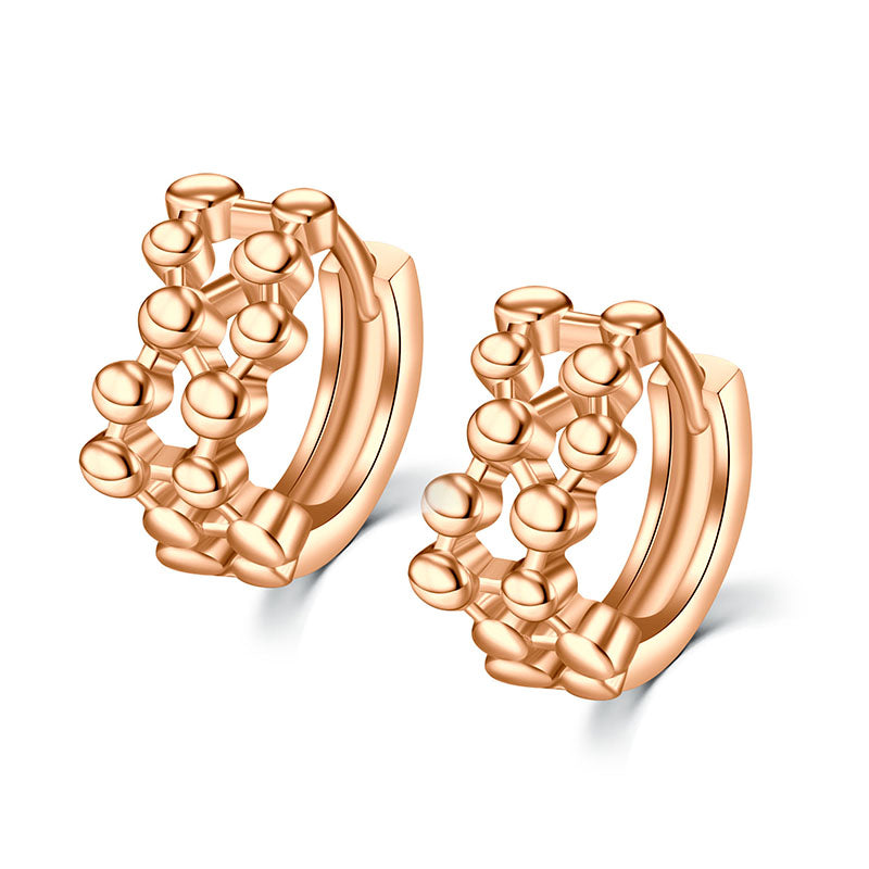 Hollow ball rose gold women earrings hoop