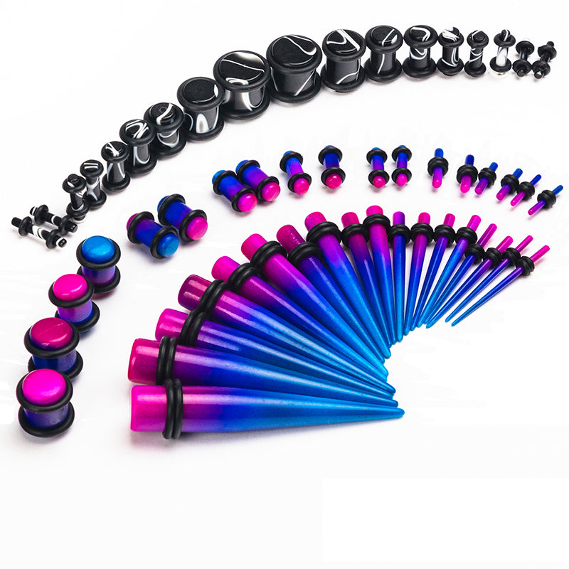 50pcs acrylic colorful ear plug and taper