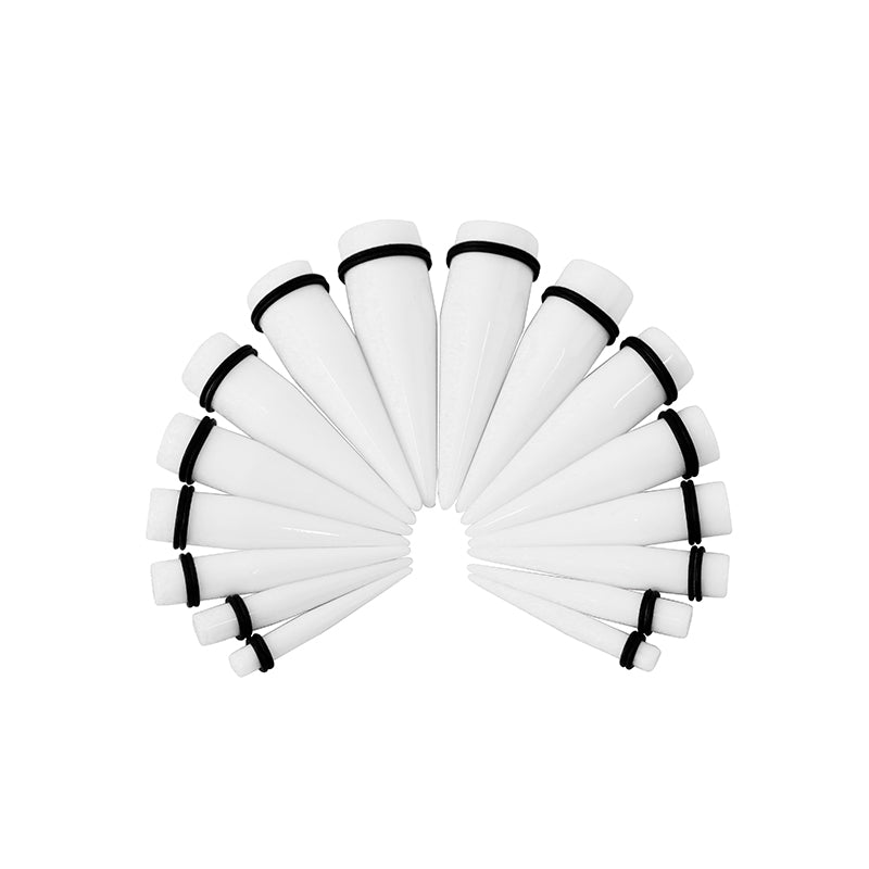 16pcs acrylic white ear taper stretcher kit