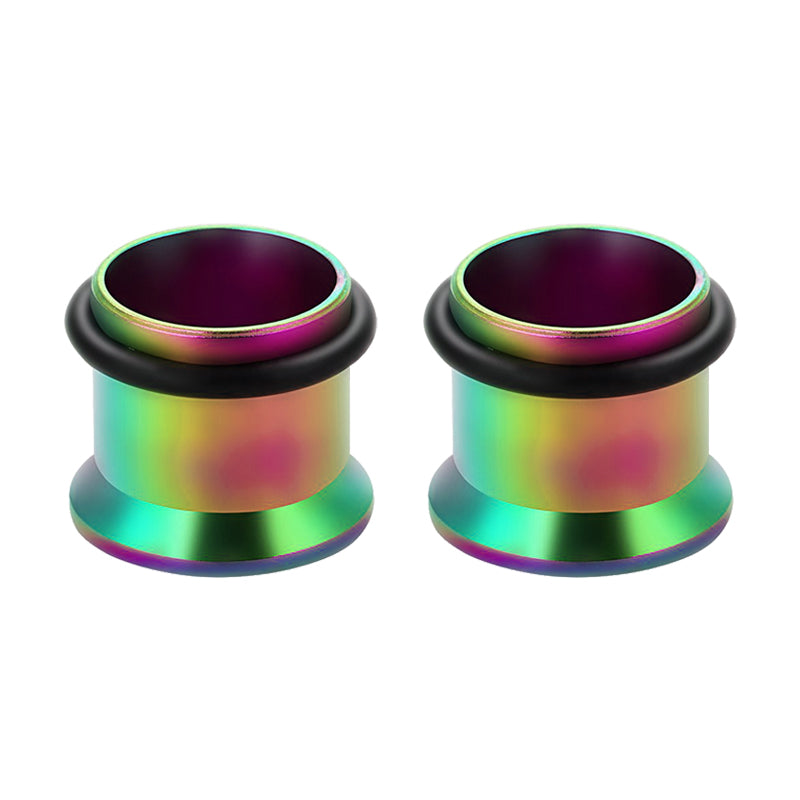 6mm rainbow ear tunnel plug hollow