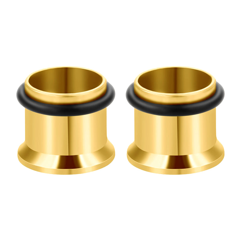 6mm gold ear tunnel plug hollow