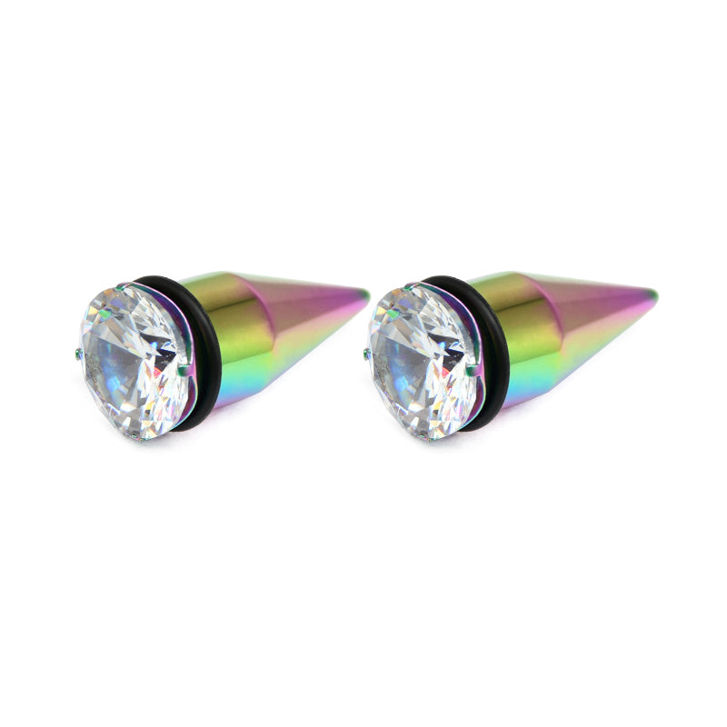 3mm rainbow Zircon ear taper