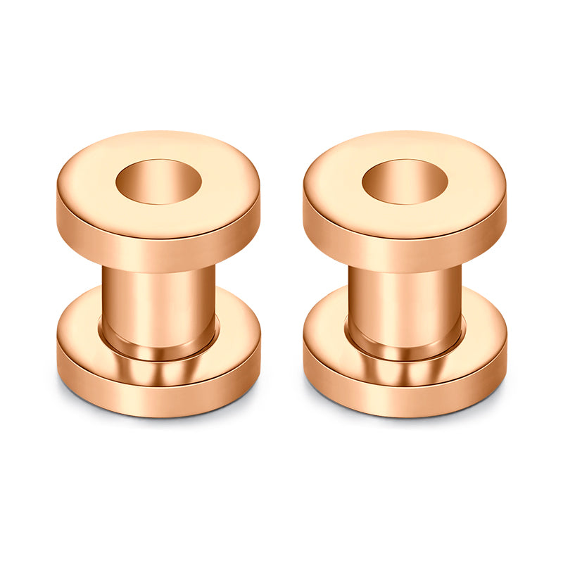 1.6mm rosegold ear tunnel plug pulley