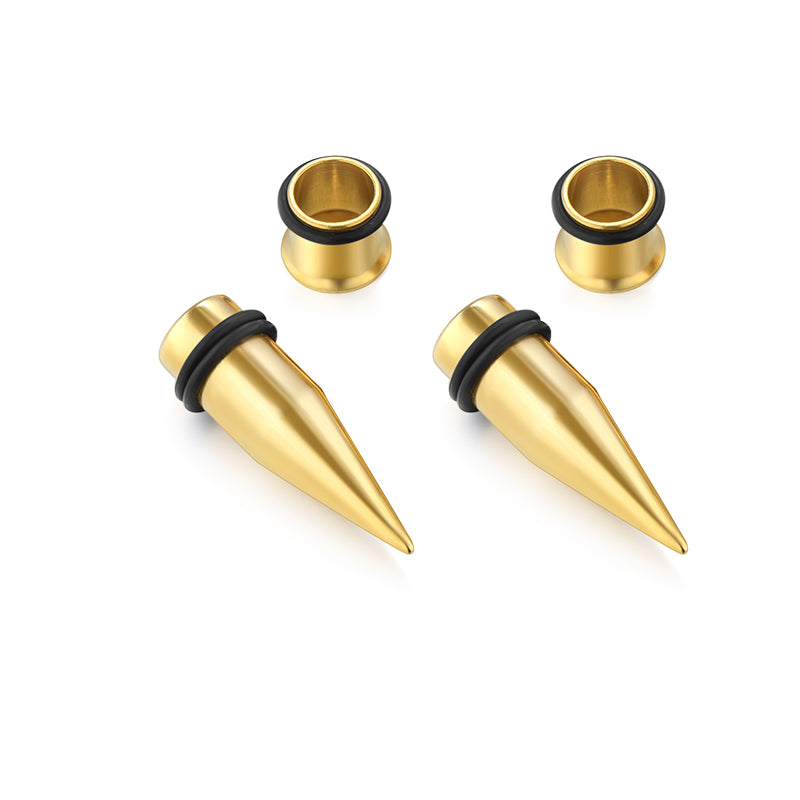 14g gold ear gauge taper