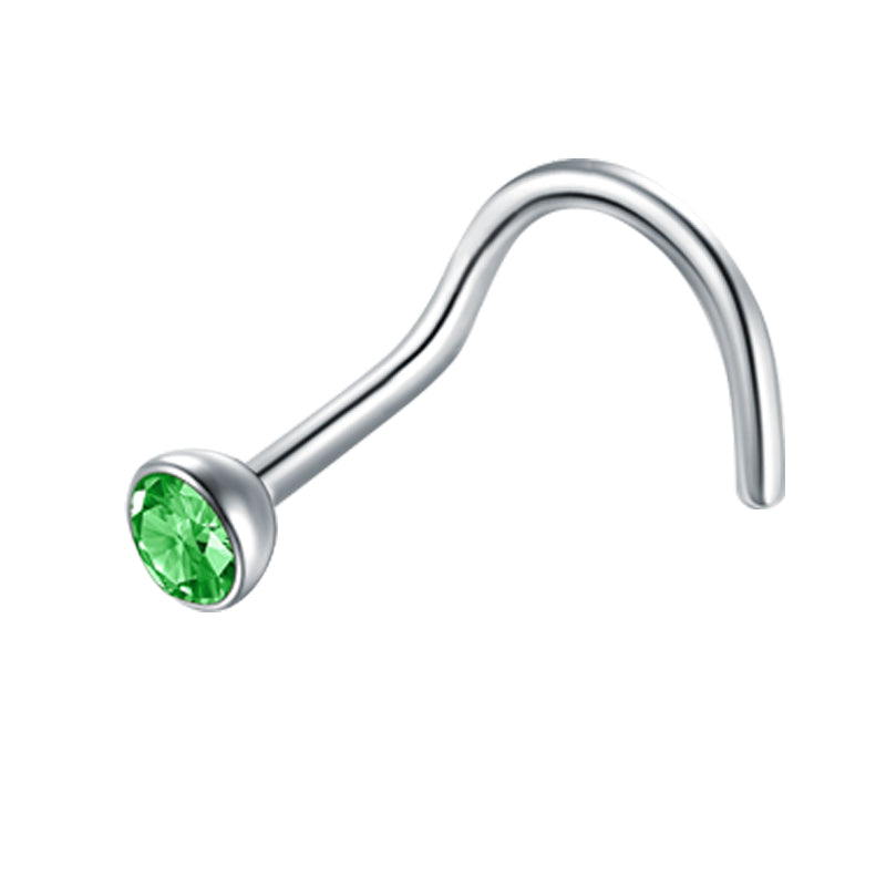 22G Light Green Nose Rings
