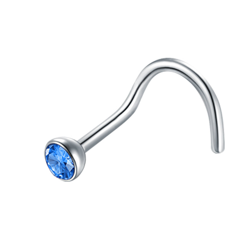 20G Light Blue Nose Rings
