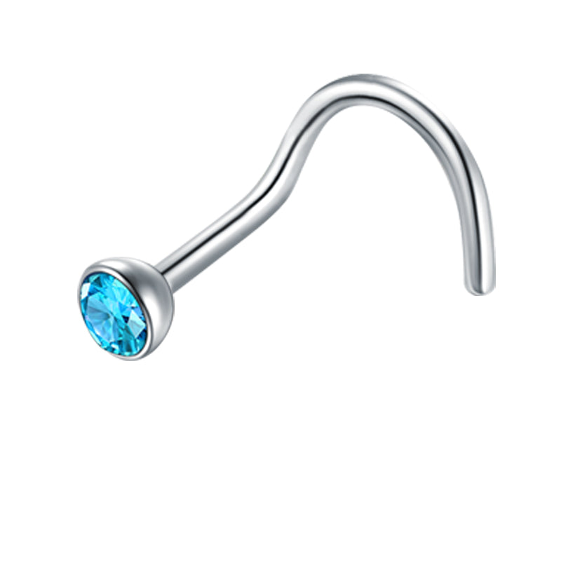 18G Ocean Blue Nose Rings
