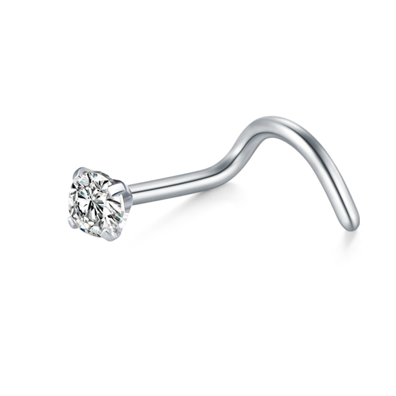 18G Silver Nose Screw