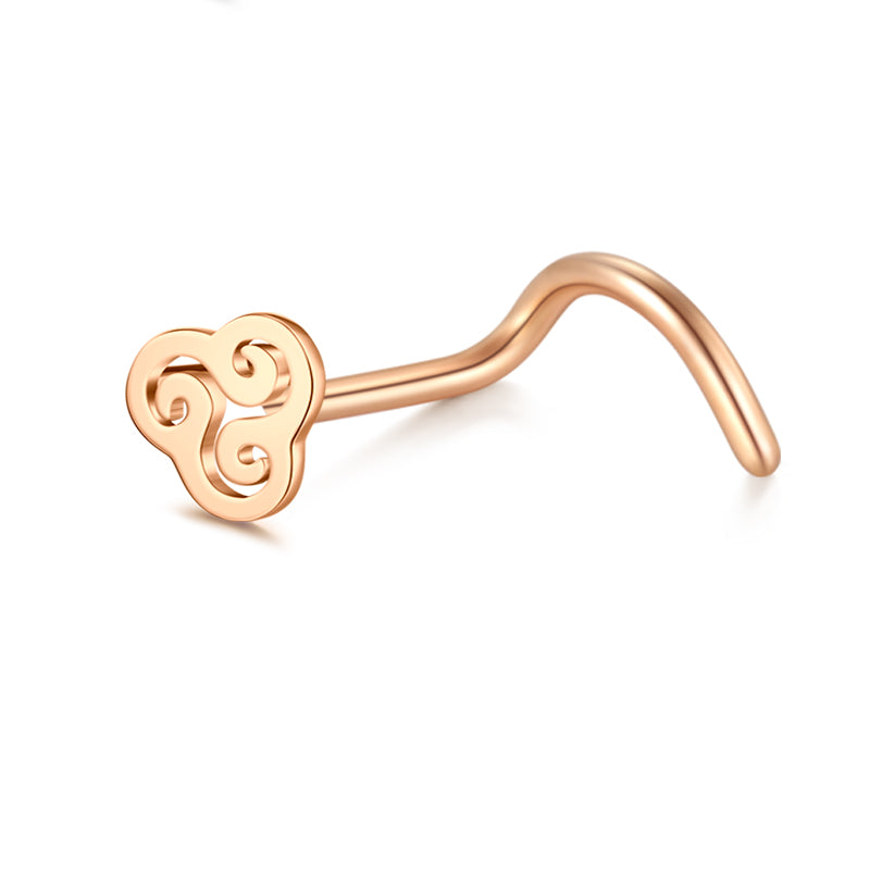 Rose Gold Cloud Shape Nose Stud for Women 