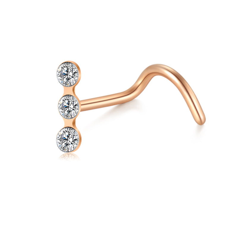 Rose Gold Nose Screw Rings