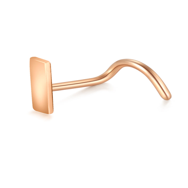 Rose Gold Rectangle Shape Nose Stud for Women 