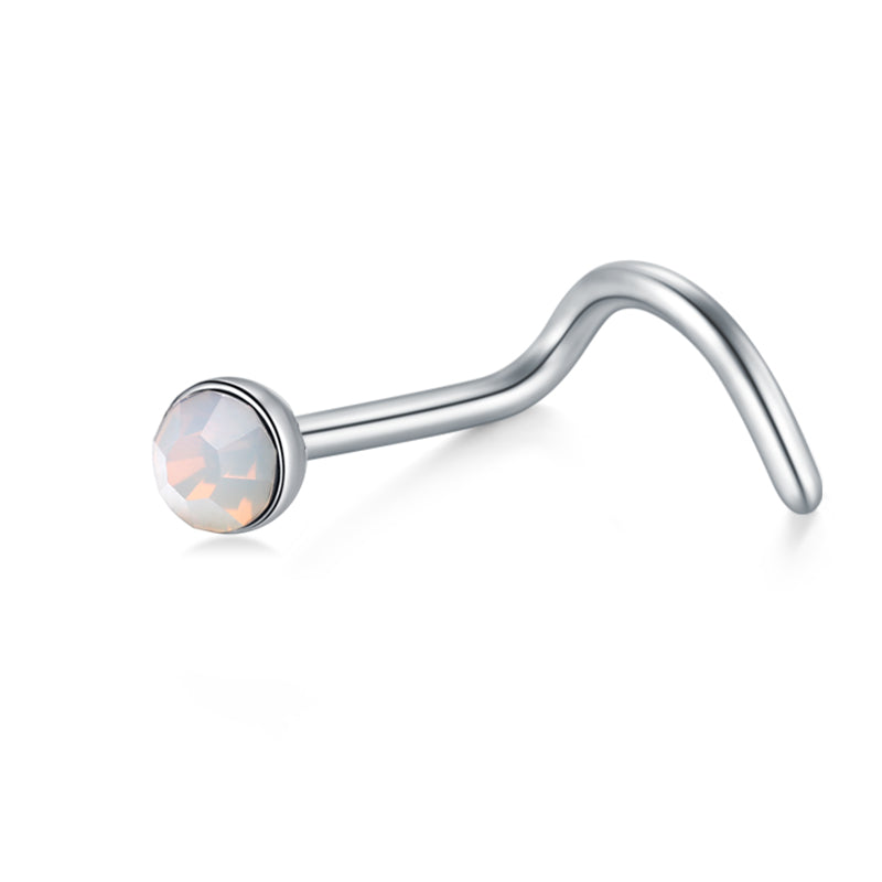 White Opal Nose Rings