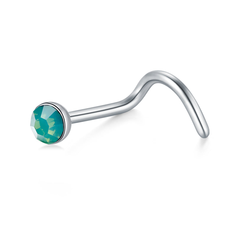 Green Opal Nose Rings
