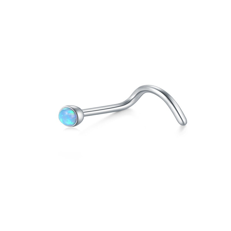Light Blue Opal Nose Rings