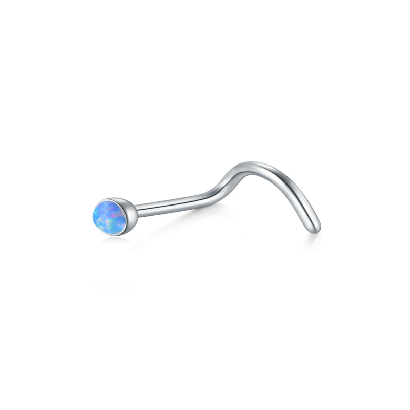 Blue Opal Nose Rings