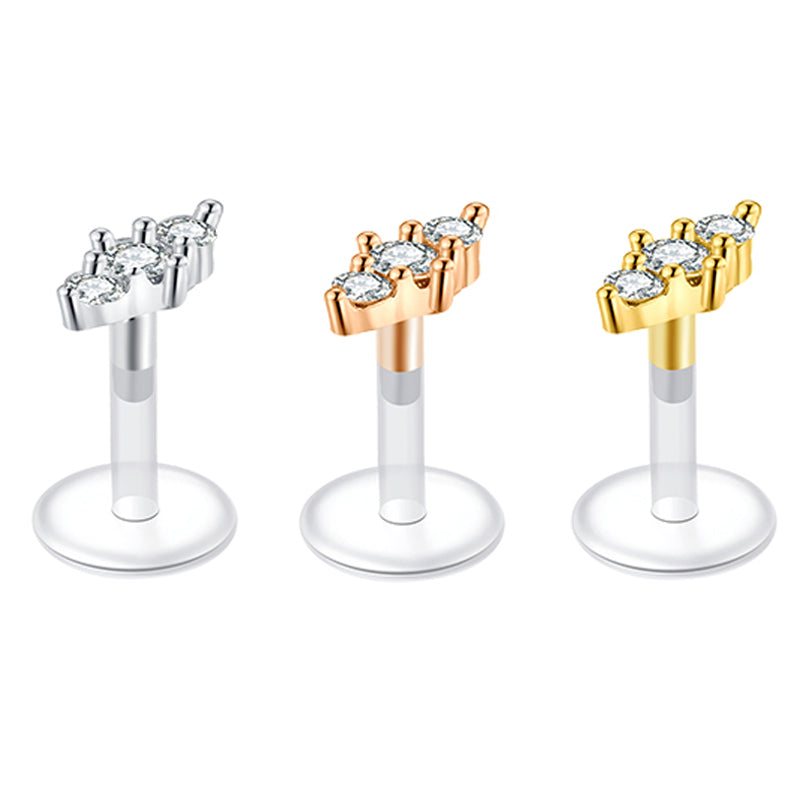 16gauge Plastic Tragus Earrings Push in Rhombus