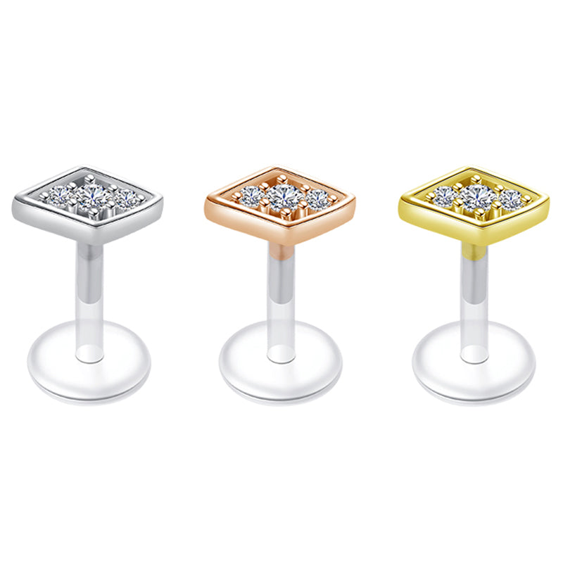 16gauge Plastic Tragus Earrings Rhombus Diamond