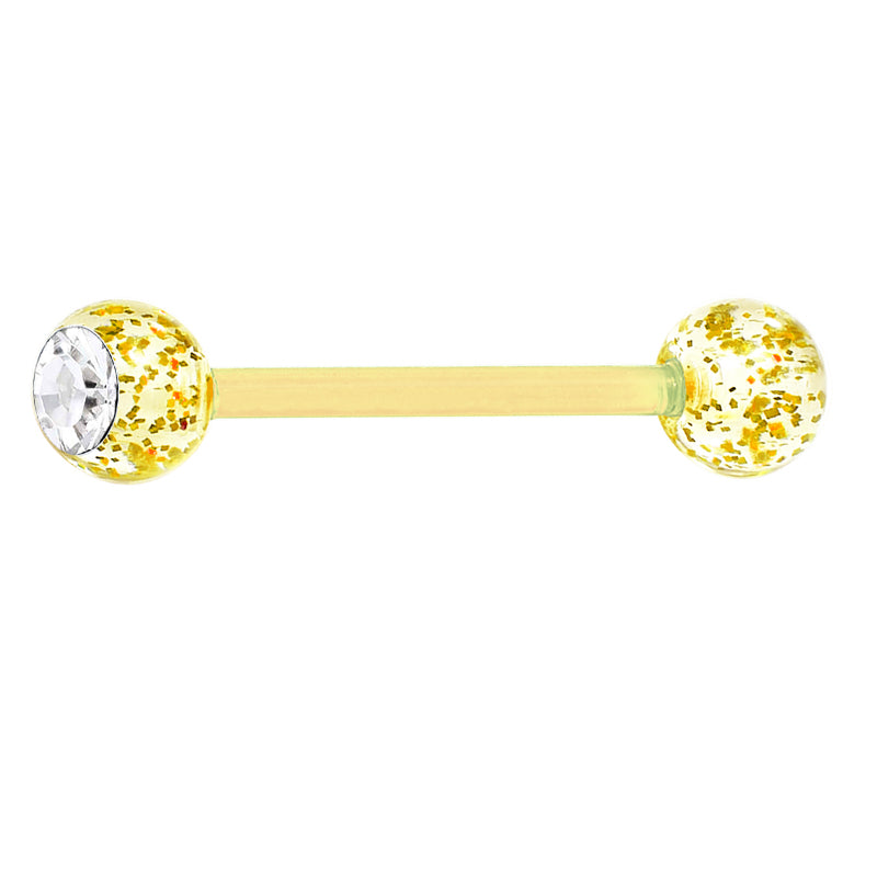 Plastic Tongue Rings Glitter Colorful Bar