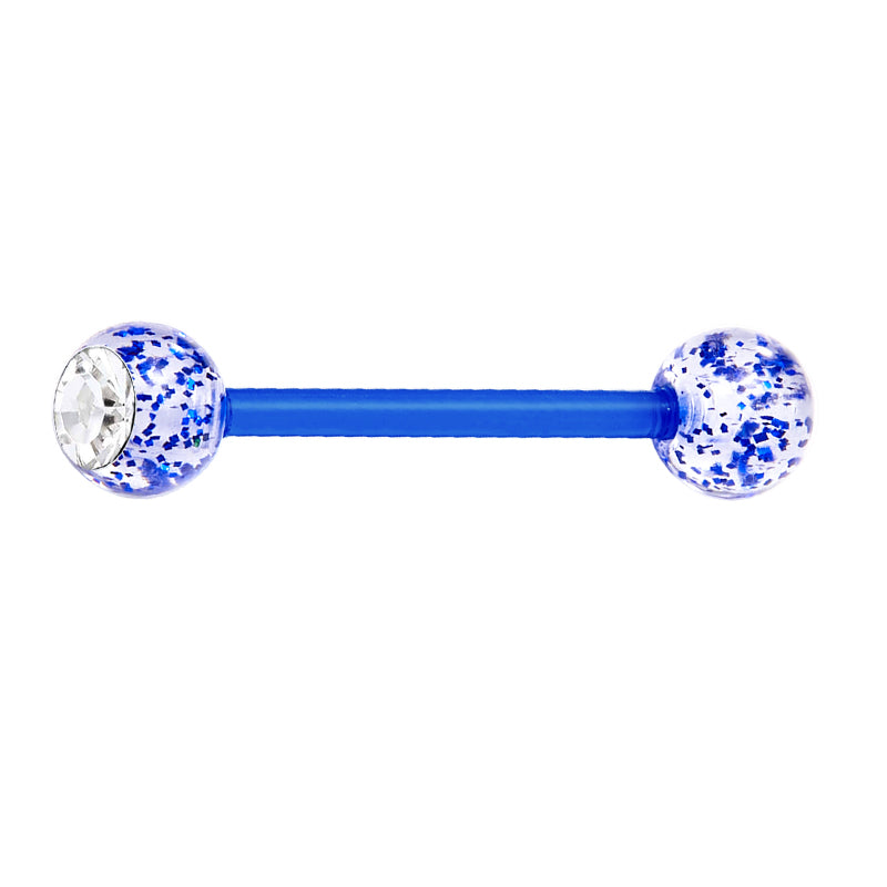 Plastic Tongue Rings Glitter Colorful Bar