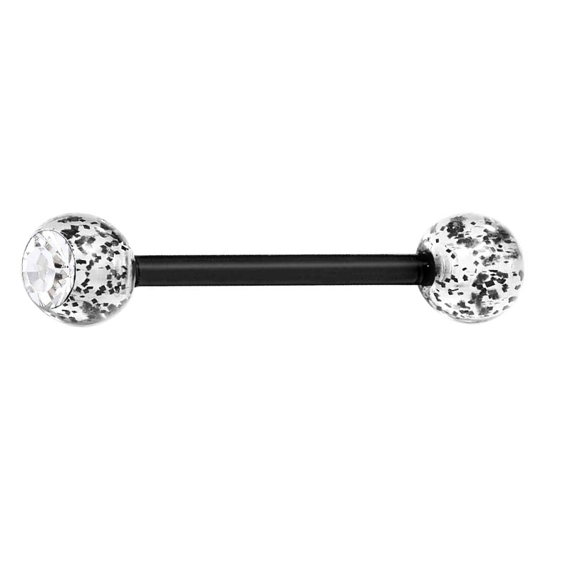 Plastic Tongue Rings Glitter Colorful Bar
