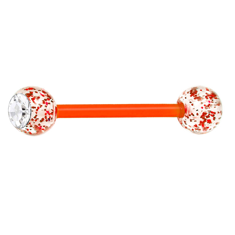 Plastic Tongue Rings Glitter Colorful Bar