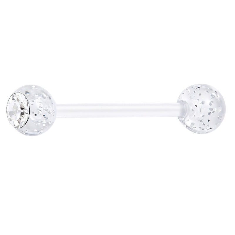 Plastic Tongue Rings Glitter Colorful Bar
