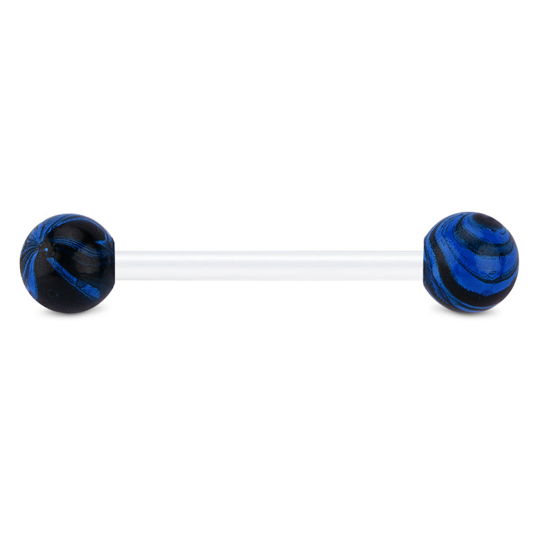 Plastic Tongue Rings Ball Clear Bar