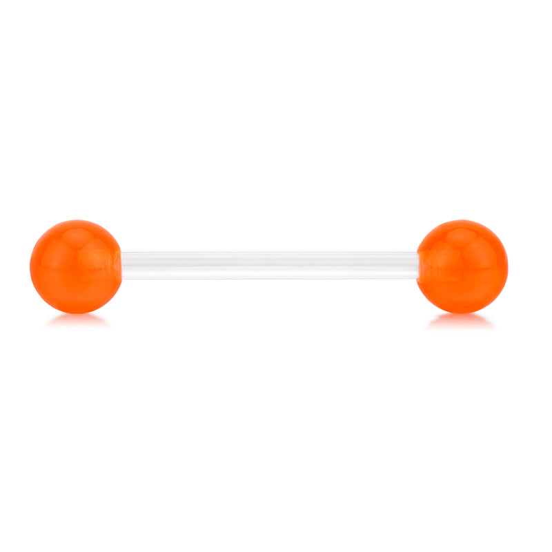 Plastic Tongue Rings Ball Clear Bar