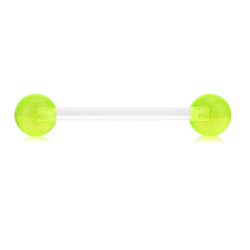 Plastic Tongue Rings Ball Clear Bar