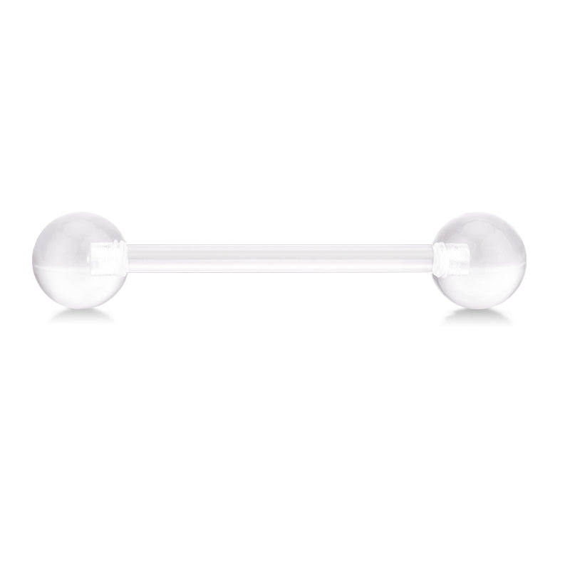 Plastic Tongue Rings Ball Clear Bar