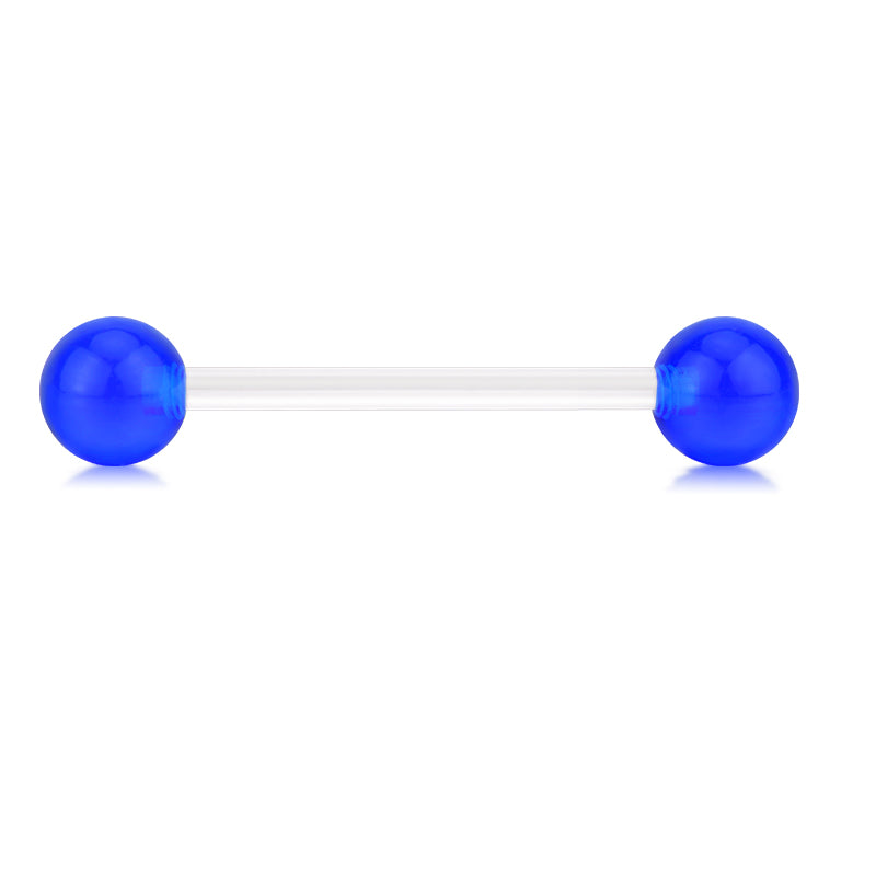 Plastic Tongue Rings Ball Clear Bar