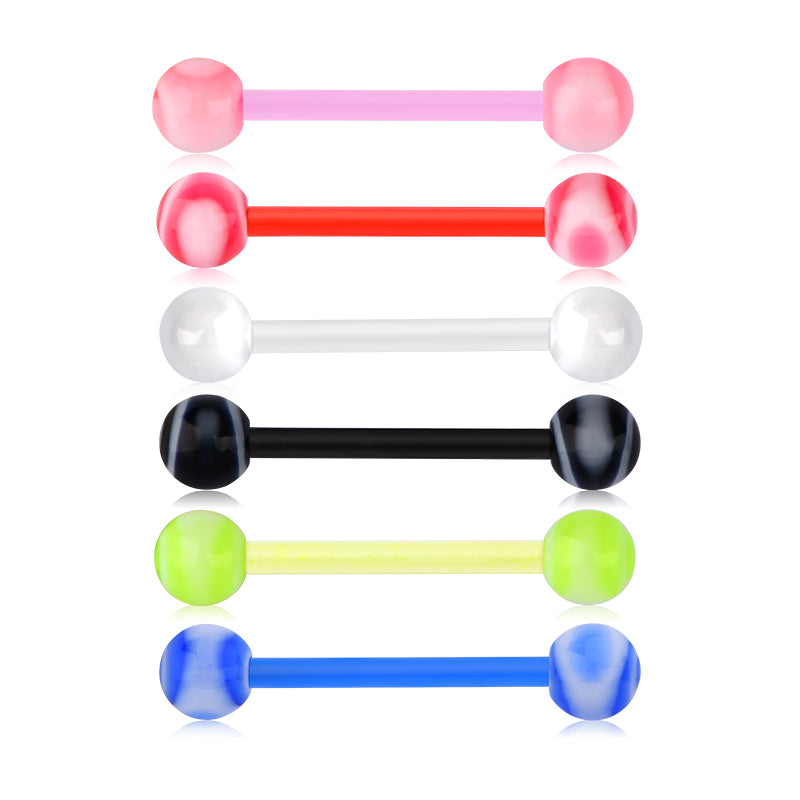 14gauge Plastic Tongue Rings Spiral Pattern 16mm