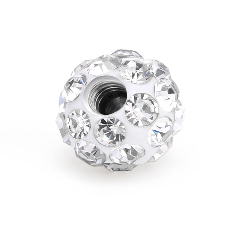 Crystal Ball Piercing 16G White 3.5mm