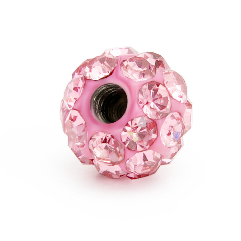 Crystal Ball Piercing 16G Pink 3.5mm