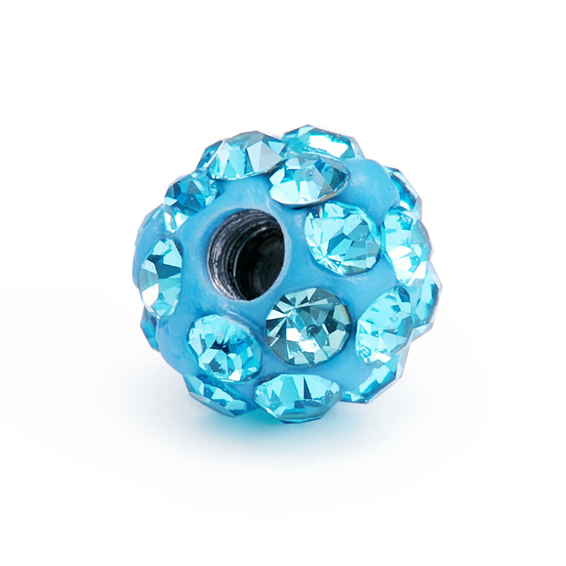 Crystal Ball Piercing 16G Lake Blue 3.5mm