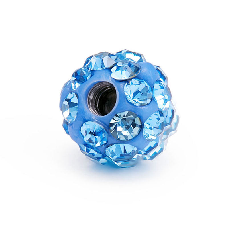 Crystal Ball Piercing 14G Light Blue 5mm