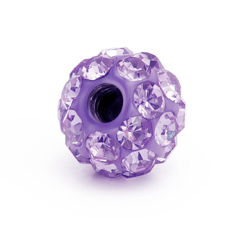 Crystal Ball Piercing 14G Purple 5mm