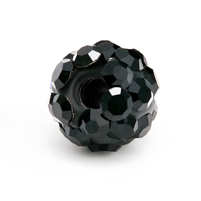 Crystal Ball Piercing 14G Black 5mm